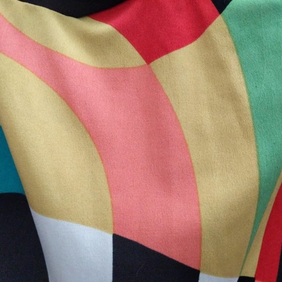 [M] Abstract Multicolor Swirl Stretch Bodycon Halter Maxi Dress - Picture 11 of 16